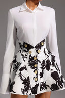 Eithne Long Sleeve Printing Mini Two-Piece Set