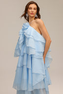 Shirley Sleeveless Flower Folds Maxi Dress