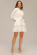 Dasaka V-Neck Lace Bowknot Mini Dress