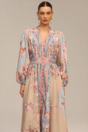 Dorte Long Sleeve Floral Printed Maxi Dress
