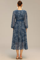 Uabeza Print Long Sleeve Maxi Dress