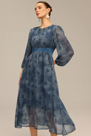 Uabeza Print Long Sleeve Maxi Dress