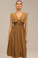 Tiza V-Neck Sleeveless Midi Dress