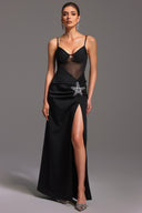 Mamie Sleeveless Diamond Starfish Slit Bandage Maxi Dress