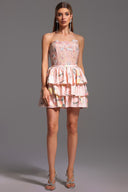 Waner Sleeveless Printing Flrs Mini Dress