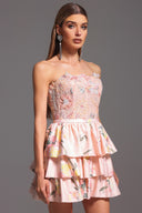Waner Sleeveless Printing Flrs Mini Dress