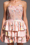 Waner Sleeveless Printing Flrs Mini Dress