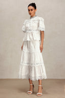 Salla Short Sleeve Lace Diamond Two-Piece Set