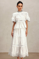Salla Short Sleeve Lace Diamond Two-Piece Set