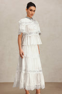 Salla Short Sleeve Lace Diamond Two-Piece Set