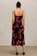 Tutuni V-Neck Halter Butterfly Printed Maxi Dress