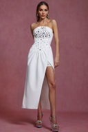 Enid Sleeveless Diamond Slit Bandage Maxi Dress