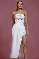 Enid Sleeveless Diamond Slit Bandage Maxi Dress