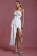 Enid Sleeveless Diamond Slit Bandage Maxi Dress