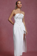 Enid Sleeveless Diamond Slit Bandage Maxi Dress