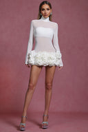 Halasa Long Sleeve Flowers Mini Dress