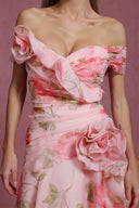 Jussi Sleeveless Flrs Flounce Maxi Dress