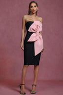 Eiffel Sleeveless Bow Bandage Mini Dress