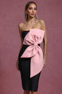 Eiffel Sleeveless Bow Bandage Mini Dress