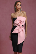 Eiffel Sleeveless Bow Bandage Mini Dress