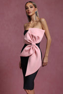 Eiffel Sleeveless Bow Bandage Mini Dress