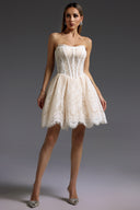 Saturn Sleeveless Fishbone Lace Mini Dress