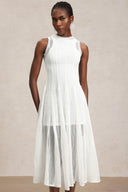 Zalma Round Neck Sleeveless Lace Maxi Dress