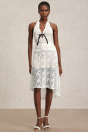 Zakana Halter Lacing Lace Midi Tow-piece Set