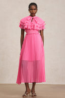 Erryn Sleeveless Folds Midi Dress