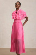Erryn Sleeveless Folds Midi Dress