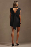 Livana Lapel Sleeveless Bowknot Mini Dress