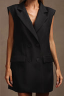 Livana Lapel Sleeveless Bowknot Mini Dress