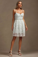 Susel Halter Diamond Lace Mini Dress