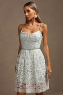 Susel Halter Diamond Lace Mini Dress
