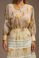 Saraja Long Sleeves Floral Printed Top And Skirt Two-Piece Set