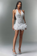 Tove Sleeveless V-neck Diamond Flrs Mini Dress