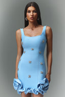 Nomi Sleeveless Diamond Flrs Mini Dress