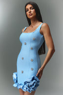 Nomi Sleeveless Diamond Flrs Mini Dress