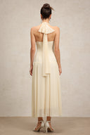 Janiyah Sleeveless Folds Diamond Maxi Dress