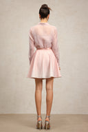 Lestie Lapel Long Sleeves Top And Skirt Two-Piece Set