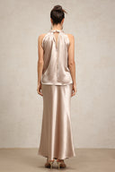Vazada Flowers Sleeveless Asymmetric Top And Mini Skirt Two-Piece Set