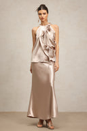Vazada Flowers Sleeveless Asymmetric Top And Mini Skirt Two-Piece Set