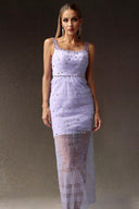 Lenra Sleeveless Diamond Sequin Maxi Dress