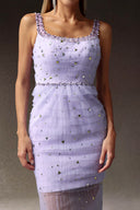 Lenra Sleeveless Diamond Sequin Maxi Dress