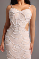 Teresa Pearl Payetli Midi Elbise