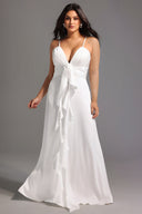 Yvonne Sleeveless V-Neck Flowers Flounce Maxi Dress