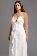 Yvonne Sleeveless V-Neck Flowers Flounce Maxi Dress