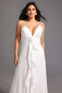 Yvonne Sleeveless V-Neck Flowers Flounce Maxi Dress