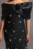 Soloma Off-the-Shoulder Diamond Maxi Dress