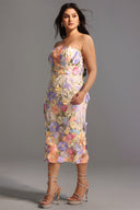 Fala Embroidered Strapless Dress